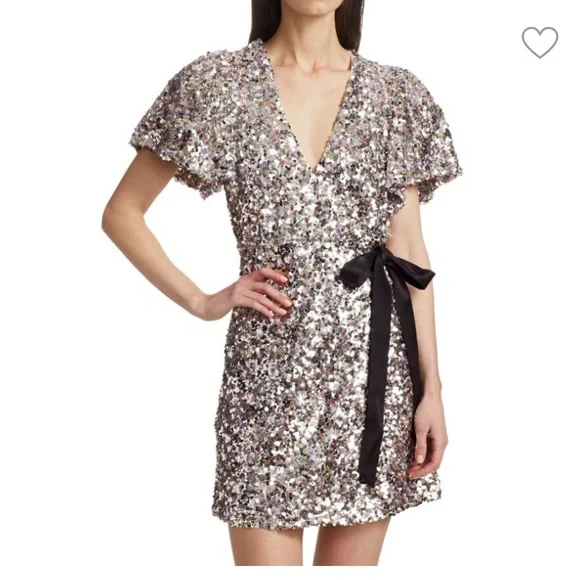 knee length dresses for ladies Rotate by Birger Christensen Sequin Mini Dress